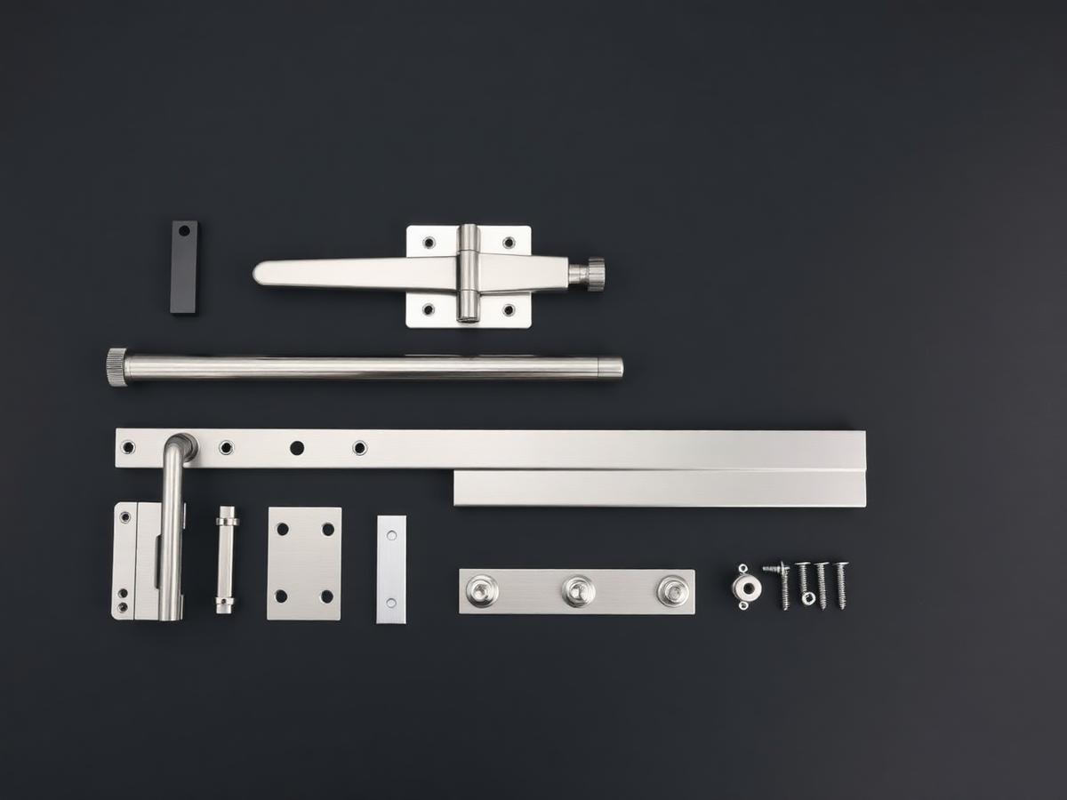Kit completo de ferragens em aço inox para box de vidro